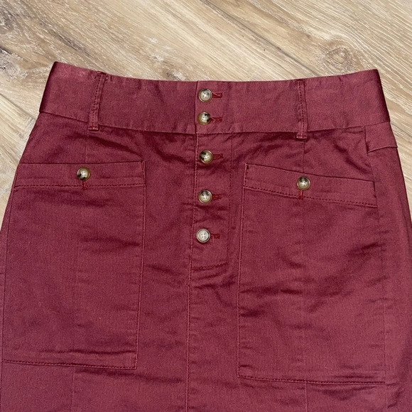 LOFT Outlet Maroon Red Button Fly
Mini Aline Skirt - Picture 2 of 6